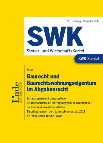 SWK-Spezial Baurecht und Baurechtswohnungseigentum im Abgabenrecht