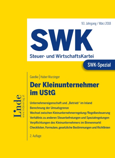 SWK-Spezial Der Kleinunternehmer im UStG